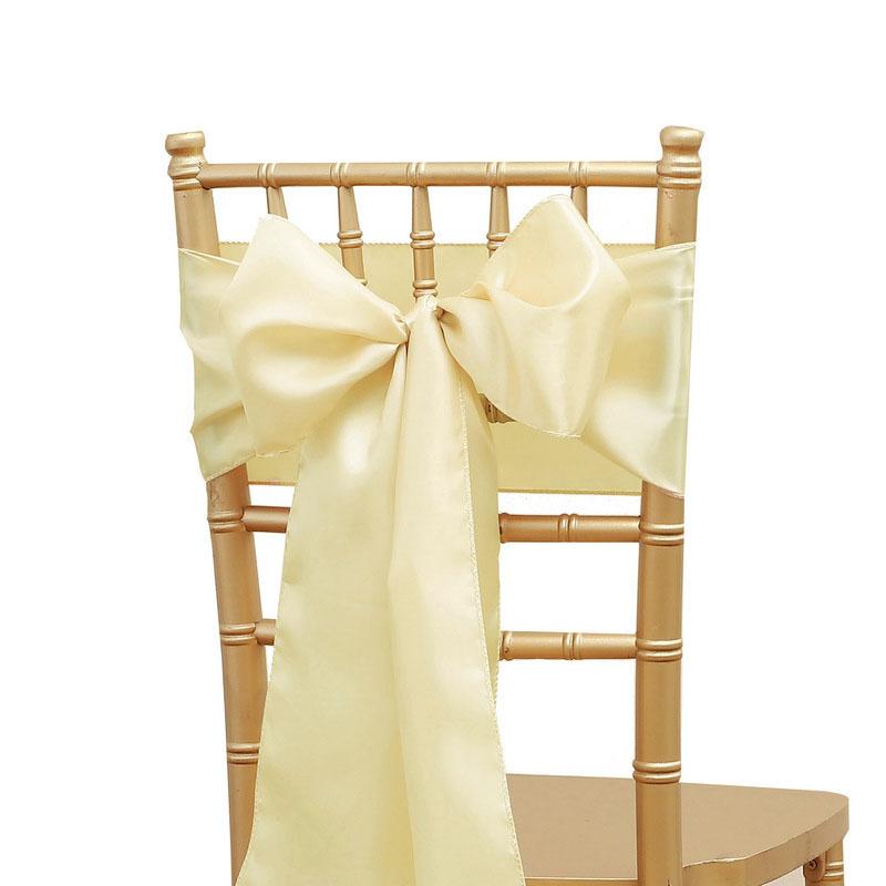 Wholesale 10/50pcs Satin Bow Sashes Wedding Chair Decor 17x275cm Ribbon Butterfly Tie Band For Christmas Birthday Party Sashes