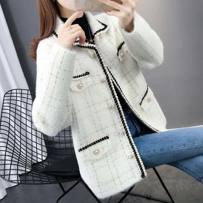Imitation Mink Coat Female 2023 Autumn/Winter Casual Small Fragrance Coat Casual Versatile Long Sleeve Cardigan Female Coat