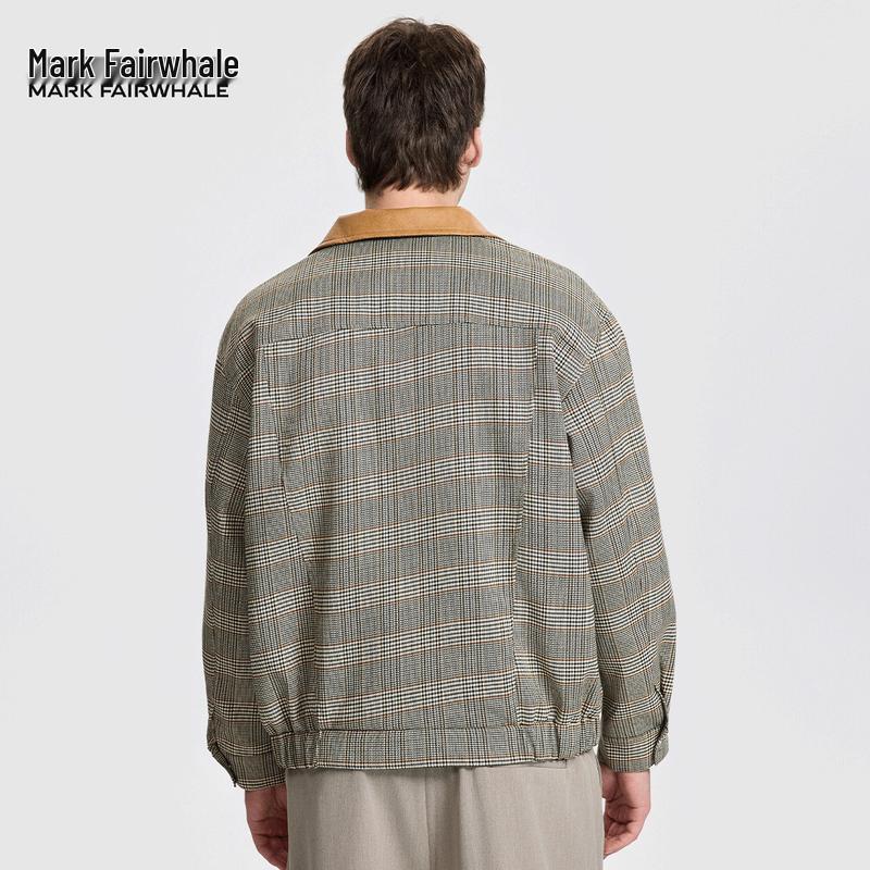 Mark Fairwhale Herren Amerikanische Retro Karierte Workwear Jacke