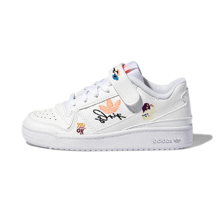 

Adidas Originals FORUM Low C Comfortable Abrasion Resistant Low top Skateboard Shoes White Children Aged 3 7 Years Old H01454 29