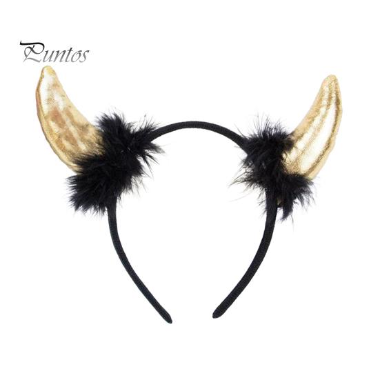 Devil Horn Decor peapael Palus kangast käsitsi valmistatud kerge elastse disainiga juukserõngas Cosplay peod Halloweeni aksessuaarid