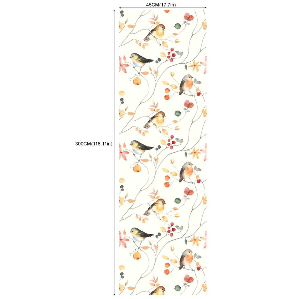 Samolepicí tapety na pozadí obývacího pokoje a ložnice (Květiny a ptáci zelená rostlina)