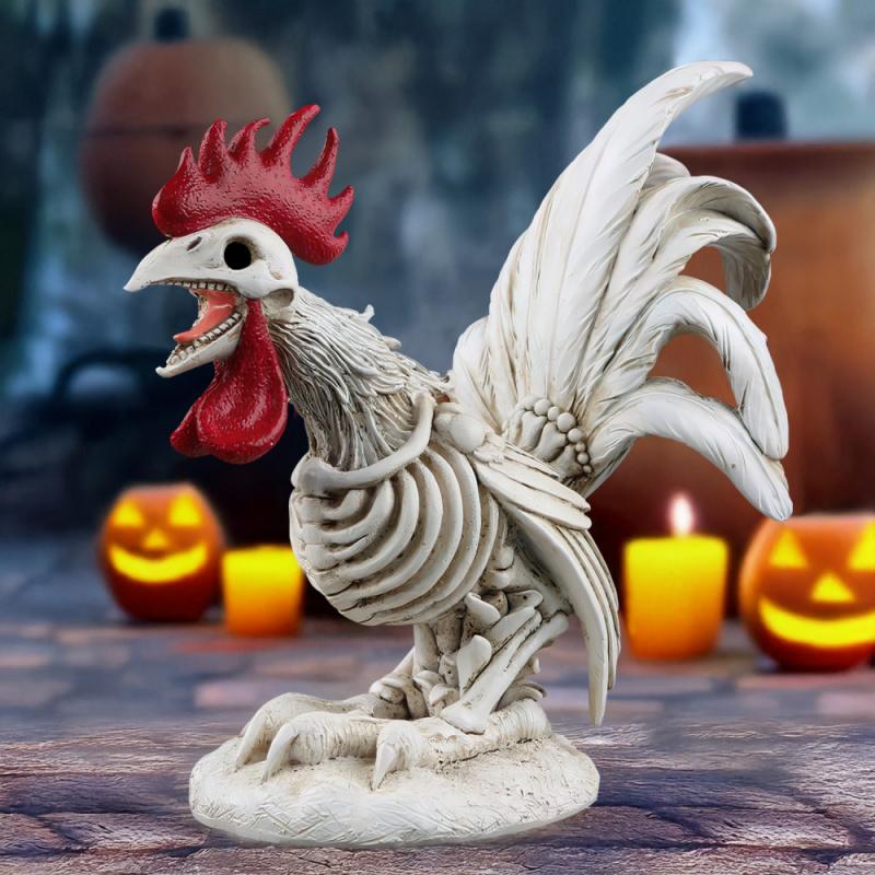 Halloween Resin Figurine - Simulation Horror Skeleton Rooster Hippo Desktop Decorations Holiday