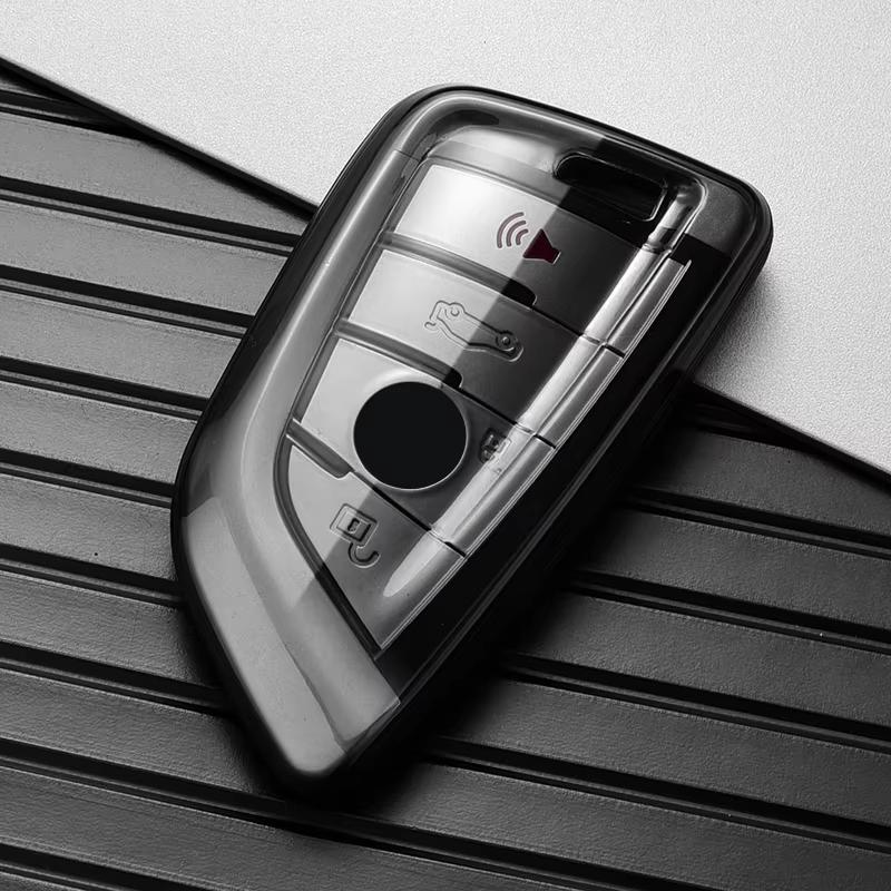 

Transparent Black Tpu For Bmw F30 F20 F10 F18 F22 F01 X3 X4 F06 F02 M3 M5 Remote Car Key Case Cover Holder Protector Accessories