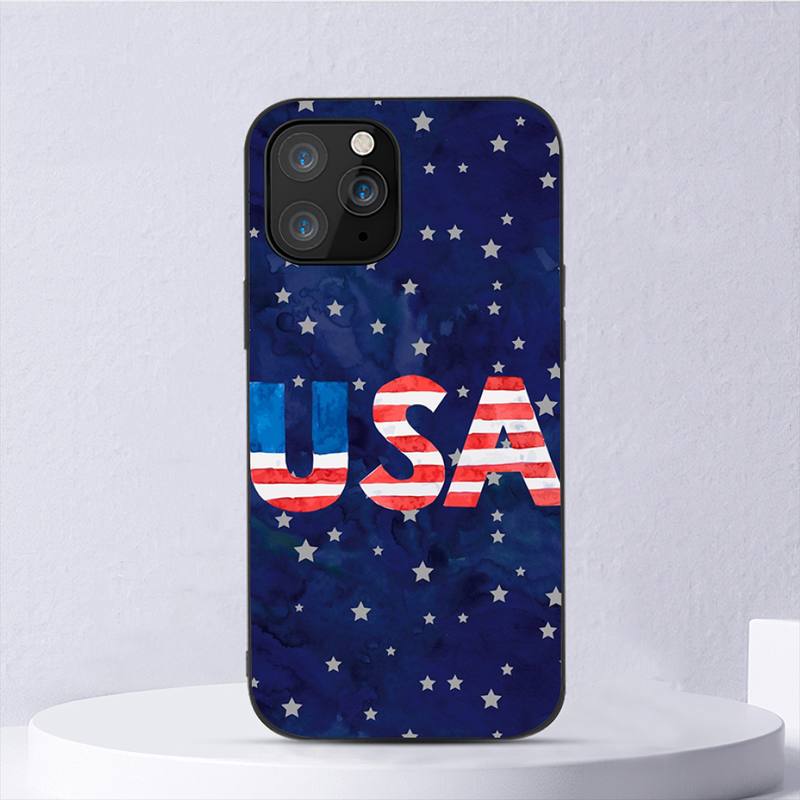 Etui na telefon z flagą USA dla iPhone'a 11 12 Mini 13 14 Pro Xs Max X 8 7 6s Plus 5 Se Xr Shell