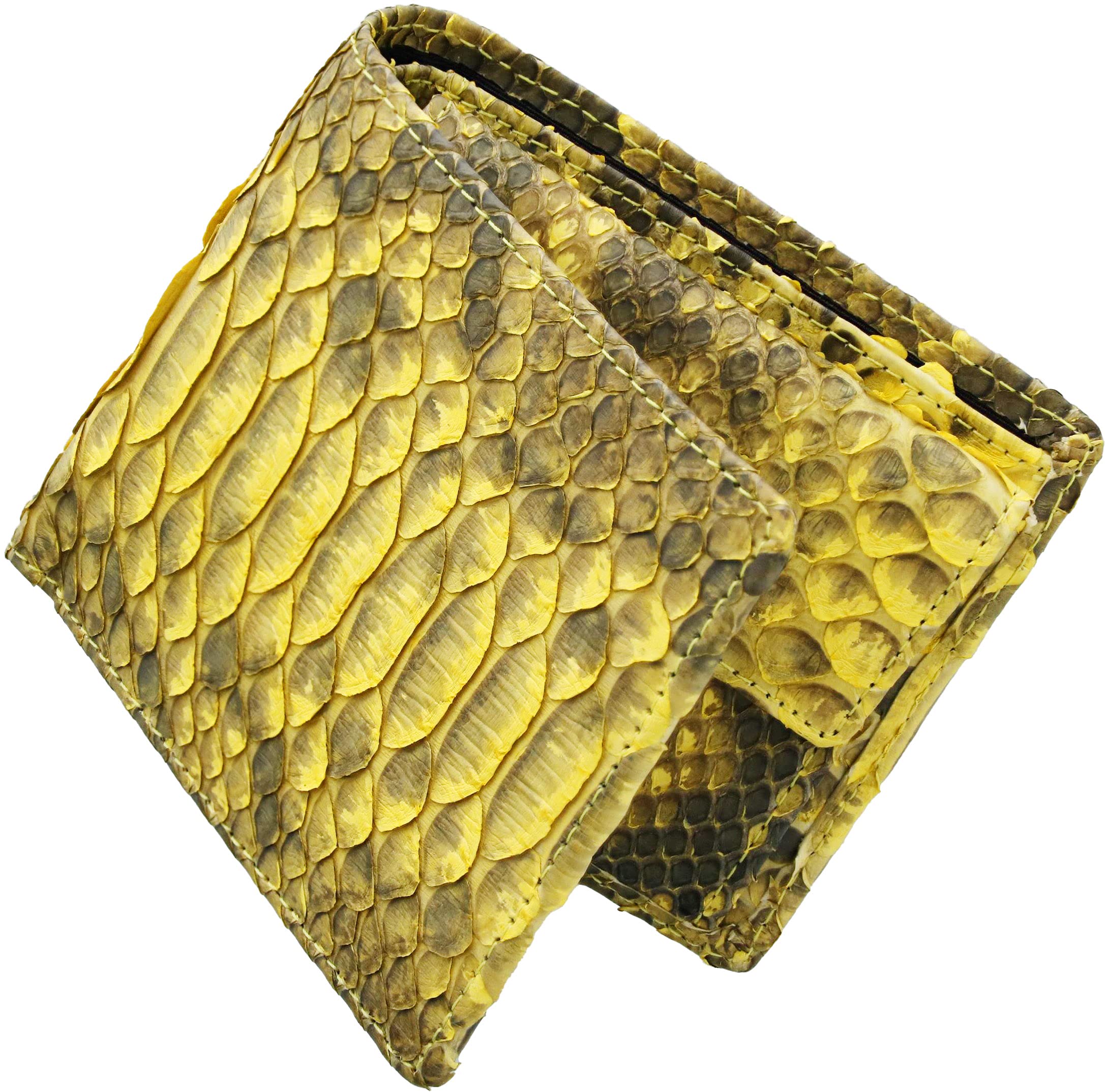 

Sankyo Shokai Bifold Wallet, Genuine Python Leather, Men s Gift: Yellow