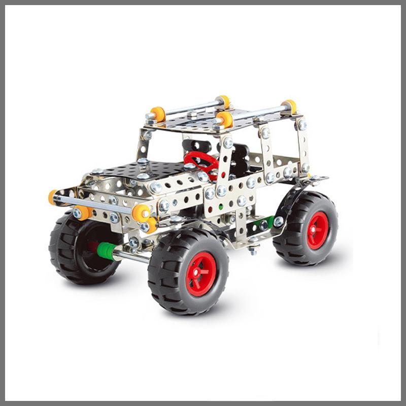 3D Metal Building Block Assembly Model