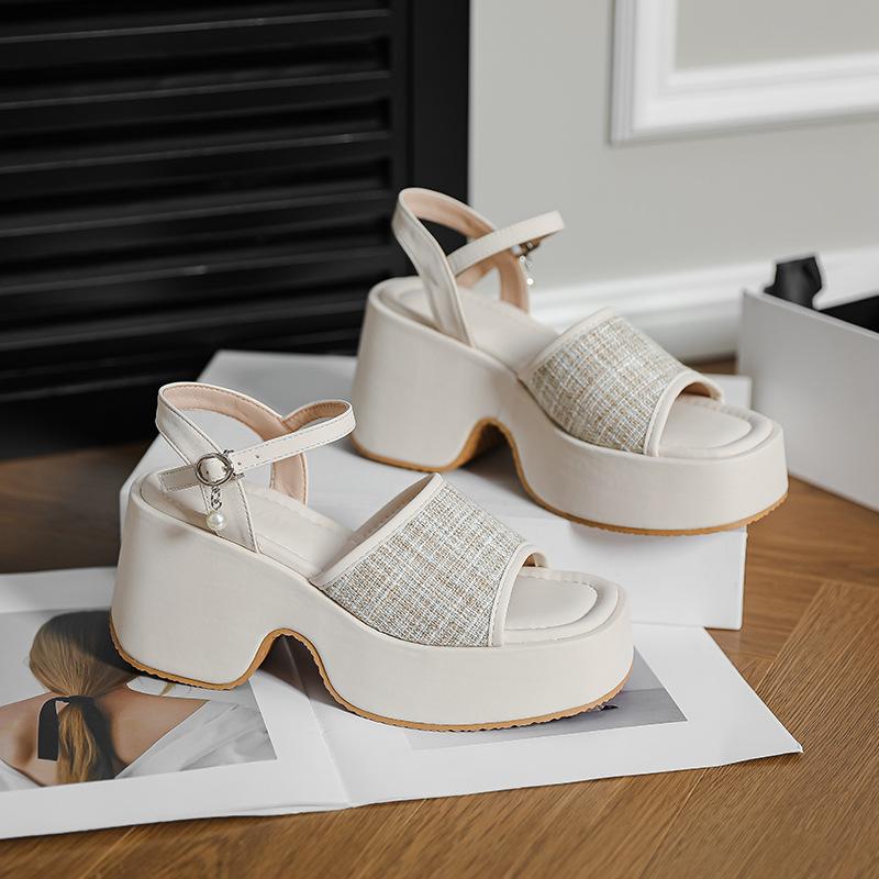 Thick-soled Wedge Heels, New Thick-heeled Waterproof Table Sandals In Summer 2025, with Skirts and Cool Slippers