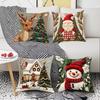 Linen Christmas Throw Pillow Cover 45×45cm Pillow Cover New Pillowcase  Home Decoration