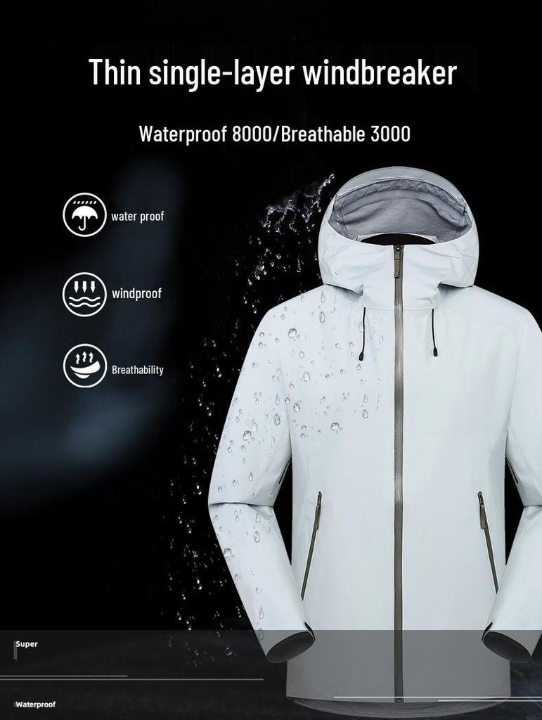 Unisex Ultralight Waterproof Windproof Softshell Jacket for Spring/Autumn Hiking and Camping