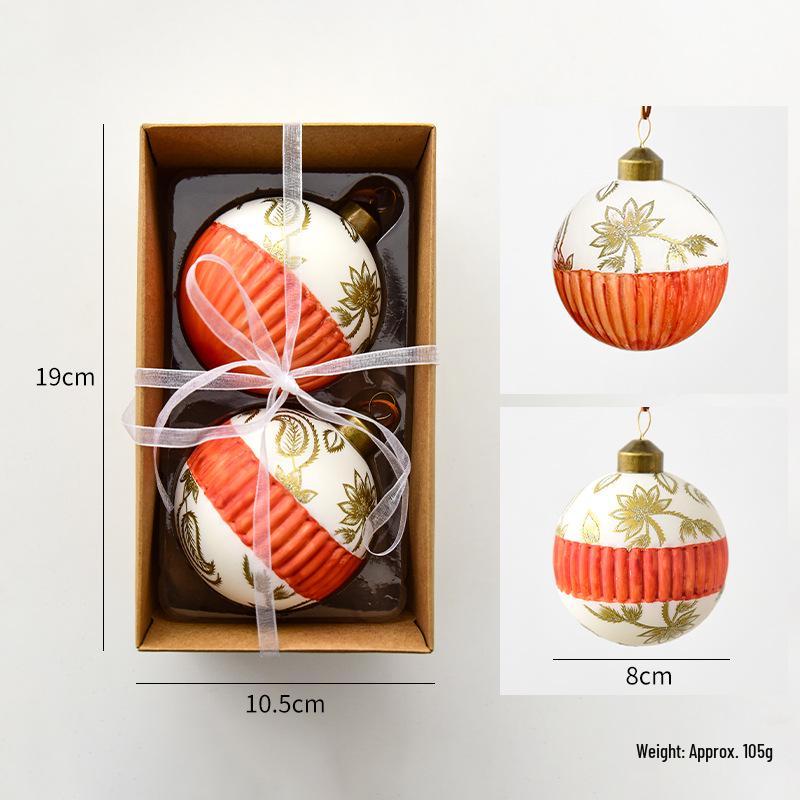 NUCHI High-Grade Glass Christmas Tree Ornaments - Colored Hanging Balls