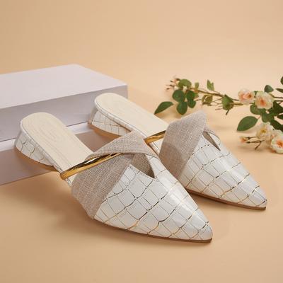 Papuci exterior vară noi casual semi-tragere sac cap gură V toc gros vârf pantofi Mueller mărime mare