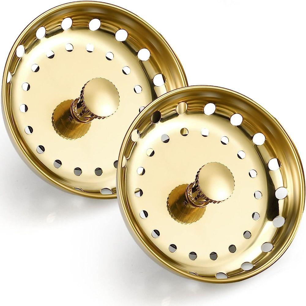 2 Pcs Advanced Sink Kitchen Strainer Filter Sink Stopper Stainless Steel