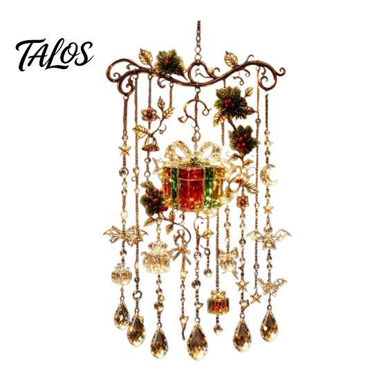 Indoor Outdoor Decorative Chimes Handmade Acrylic Wind for Christmas Window Decoration, Festive Hanging Wall Fireplace Accents Ornaments Outdoor,