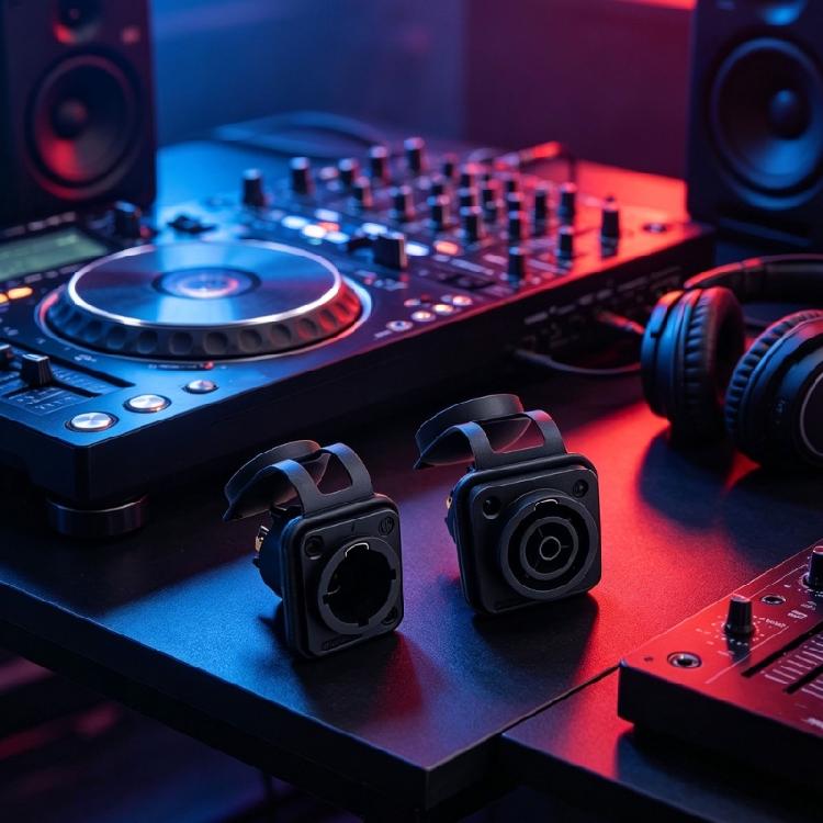 Event Equipment Power Socket Connector Receptacle with ABS Housing for Stage Lighting, Sound Systems, and LED Display Connection Tasks