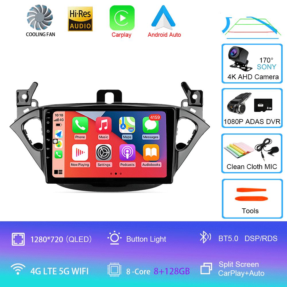 Car Radio Android 14 Carplay For Opel Corsa 2015 - 2019 or Adam 2013 -2016 Navigation GPS Multimedia Player WiFi+4G Stereo Video