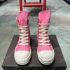 Ro Geobasket Pink Canvas High Top Shoes Luxury Design Sneaker Men Shoe Genious Zipper Women Ankle Boot Casual Sneakers Boots