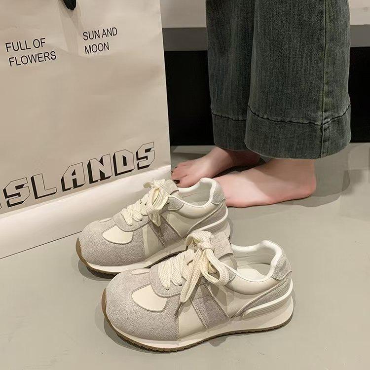 Versatile women's platform dad shoes 2025 new spring and autumn German training sports running leisure explosion big head single shoes women