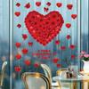 1 Sheet Happy Valentines Day Window Clings For Glass Window Red Rose Love Heart Window Clings Double Sided Visible Electrostatic Cling PVC Window