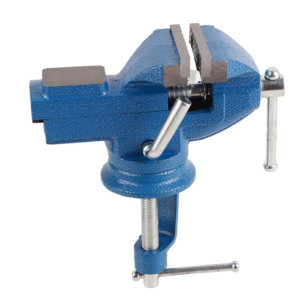 Clamp On  Bench Vise Swivel Table Clamp with Anvil for Jewelry Woodworking (60mm)