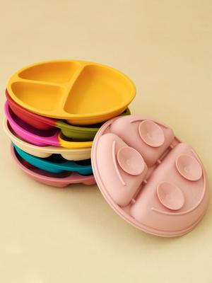 Color Kids 1 PIÈCE Ventouse Bébé Assiettes en Silicone Assiette de Table Bonne Qualité Assiette Repas Bol d'Alimentation Table d'Apprentissage pour Tout-Petits Vaisselle pour Bébé