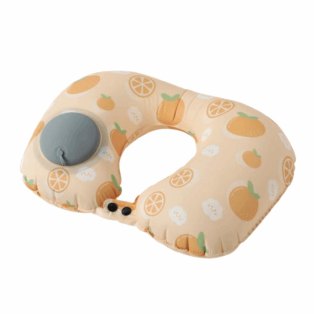

Cartoon Press To Inflate Pillow Inflatable Neck Guard Pillow Neck Support Cushion Four Seasons оранжевый