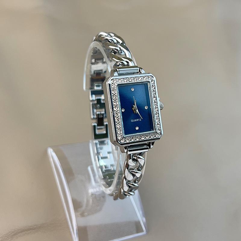 

Винтажные квадратные кварцевые часы для женщин, браслет с бриллиантами, роскошный уникальный дизайн, наручные часы, элегантные женские часы, подарок