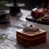 Walnut Wood Zen Incense Burner with Dragon & Phoenix Lid