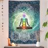 Meditation Vertical Tapestry, Yoga Decor Tapestry Wall Hanging For Bedroom, Lotus Tapestries Poster Beach Blanket College Dorm