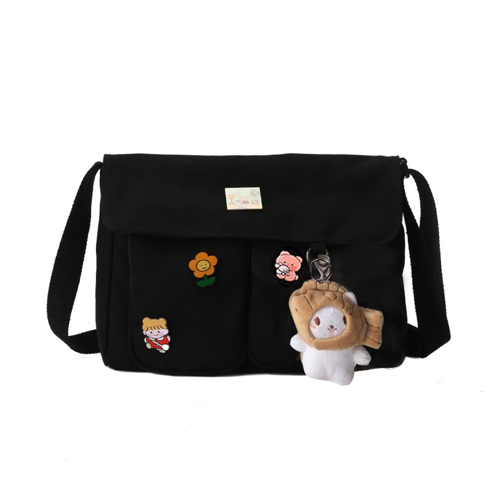 Women Crossbody Bags Japanese Harajuku Satchel Large Capacity Messenger Pouch Pendant Badges for Shopping