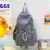Schoolbag Solid Color Nylon Backpack Women's 1011 Summer New Large Capacity Middle and High School Student School Bag Lightweight Travel Bag