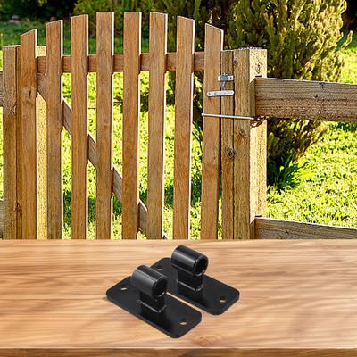 2pcs Wall Mount Gate Hinge Wood Fence Link Gate Hinges Fit 5/8'' Pin Heavy Duty Outdoor Fence Farm Gate Hinge Galvanized Iron