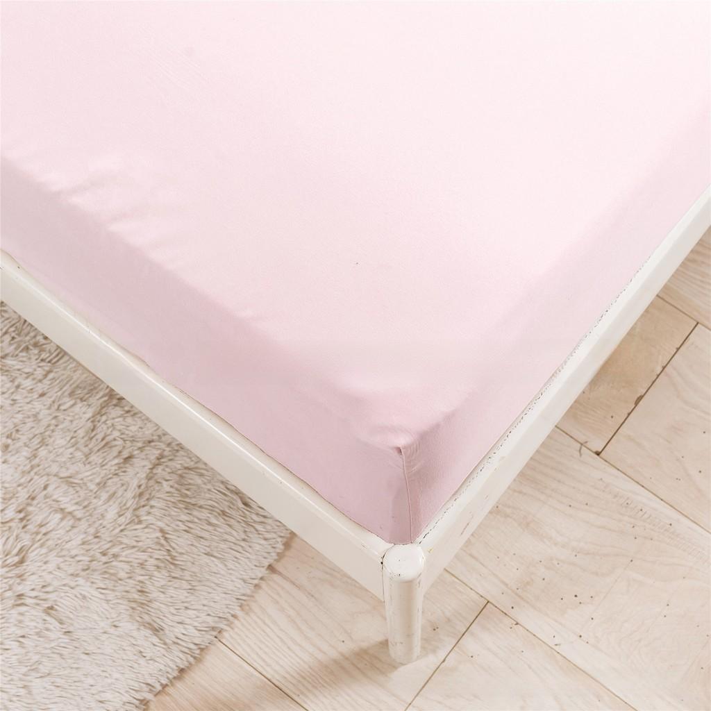 Simple Fitted Sheet Pure Color Polyester Soft Fabric For Bedroom Bed Linen