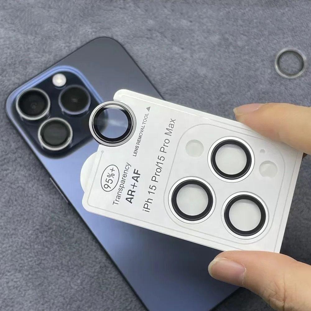 2-3Pcs 8K HD Metal Ring Camera Lens Protectors Glass For IPhone 17 16 15 14 Pro Max Lens Protective Films 4