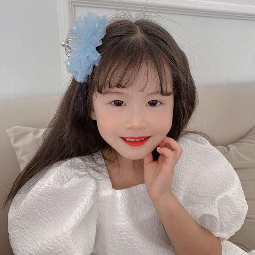 

Fairy Cute Lovable Pearl Tiara Zinc Zinc Alloy Gauze Headdress Headwear Hair Clip Hair Accessory Girl Hairpin A