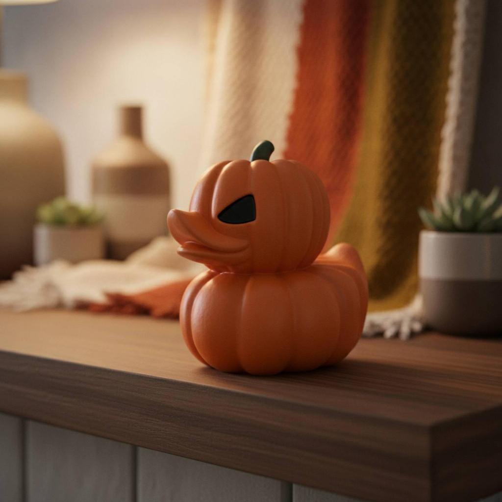 Pumpkin Duck Figurine Miniature Figurines Tabletop Ornament