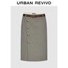 UR 2026 Spring Plaid Pleated Skirt with Belt