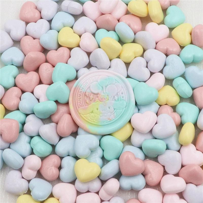 100pcs Fat Love Lacquer Wax Grains Heart-shaped Mixed Color DIY Hand Accounts Envelopes Sealed Wedding Invitation Decoration