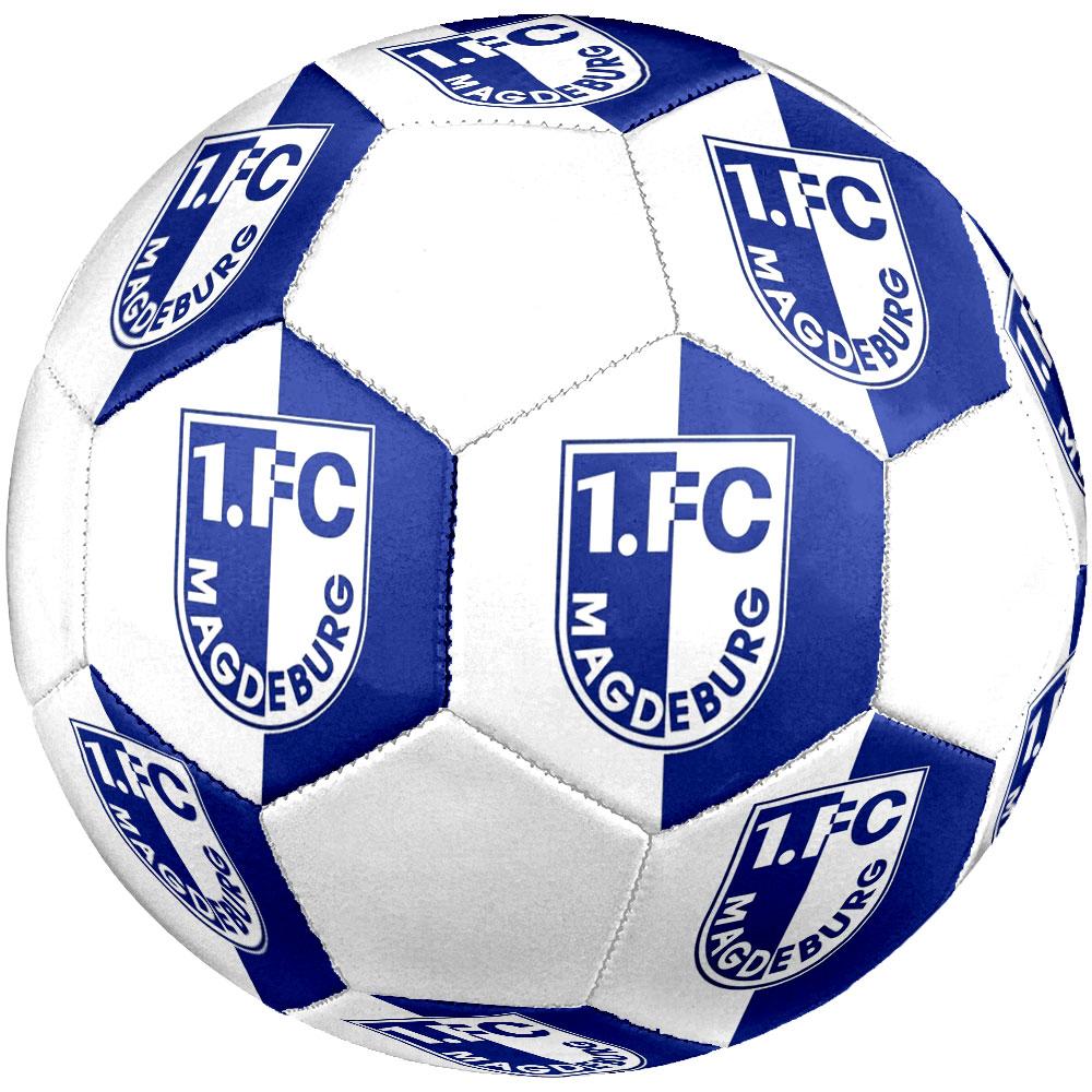 Pallone da Calcio 1.FC Magdeburg Taglia 5, Cucito a Macchina in PVC, Resistente e ad Alto Rimbalzo, Adatto a Tutte le Età, Merchandising per tifosi, Partite e Uso all'Aperto.