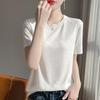 Short-sleeved T-shirt Women's Crew Neck Solid Color Summer New Bottoming Shirt Loose and Thin Outer Half-sleeved Top