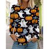 Halloween Women's Long Sleeve Cute Pumpkin Head 3D Pattern T Shirt  2024 Autumn Fashion  Women's Top Harajuku  Pullover Clothing