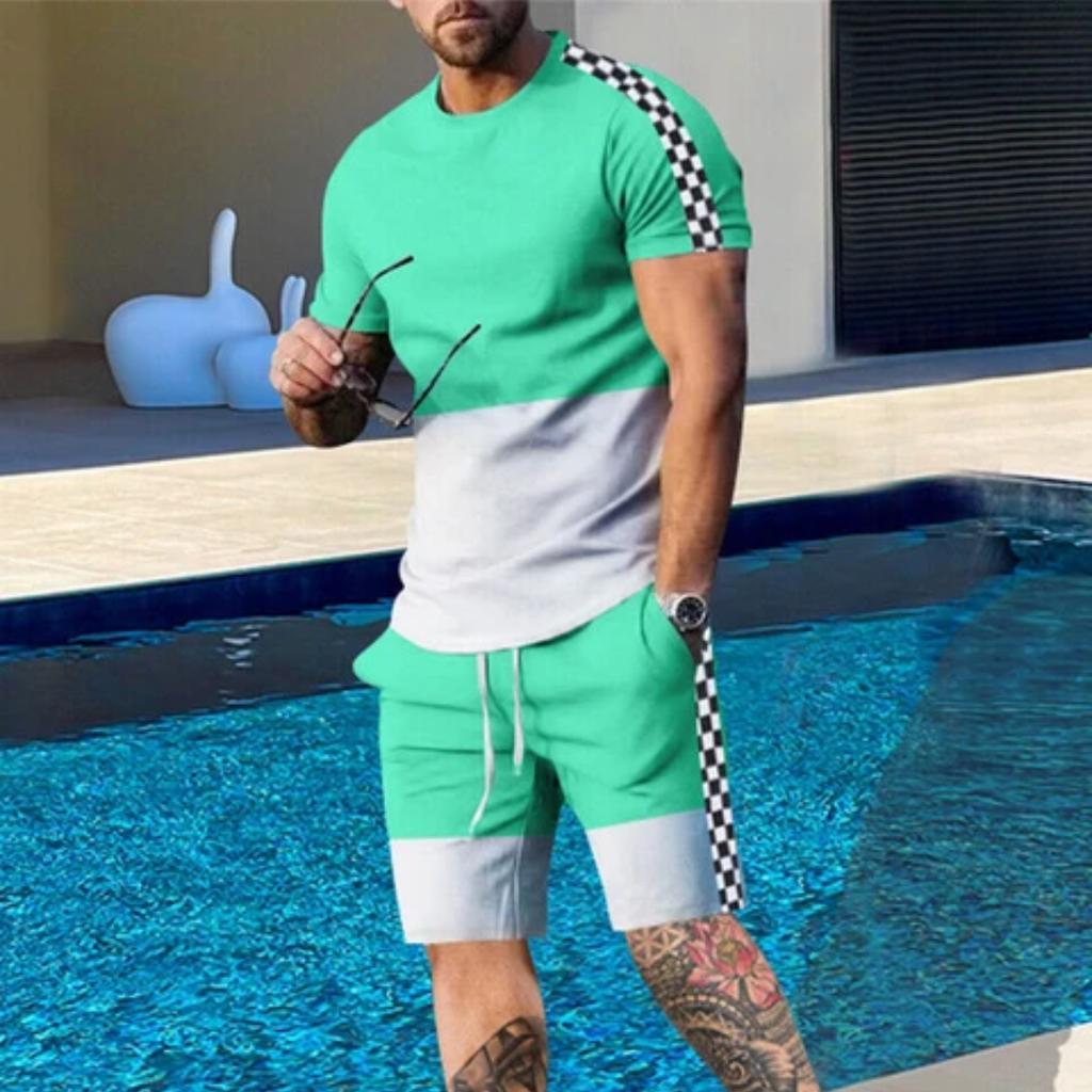 Hawaïs Heren T-shirt Casual Pak Zomer Korte Mouw Korte Broek Een Set Straatkleding Strandbroek Met Een Top Simpel Pak Voor Mannen
