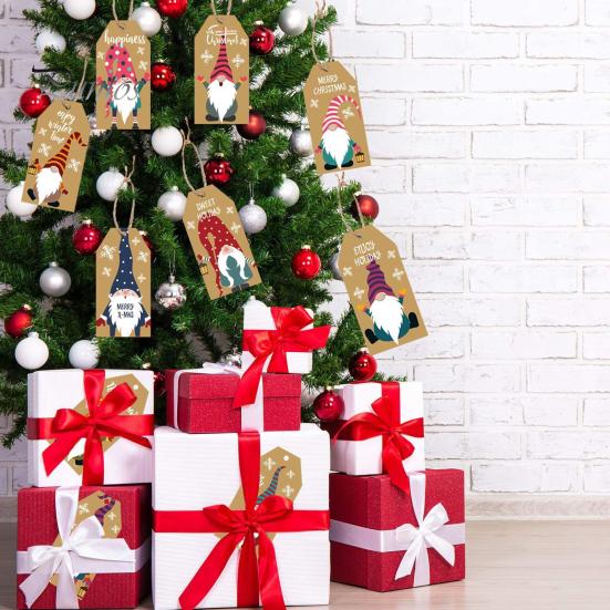 

Рождественская бирка, 100 шт., долговечная рождественская бирка «сделай сам», повесьте бирки с веревкой, декор для рабочего стола