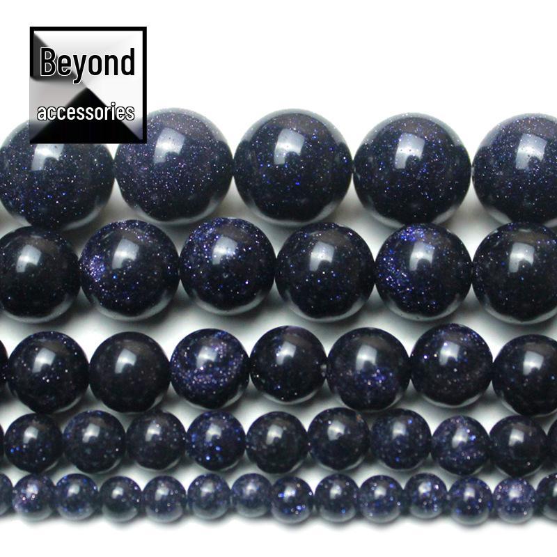 Beyond Crystal Blue Sandstone Round Beads for DIY Handmade Jewelry