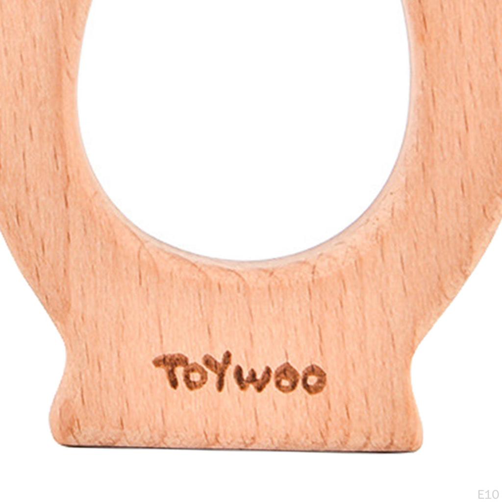 Baby Beech Teething Toys Rings Cute Whale Elephant Animal Puzzle Chew Toy