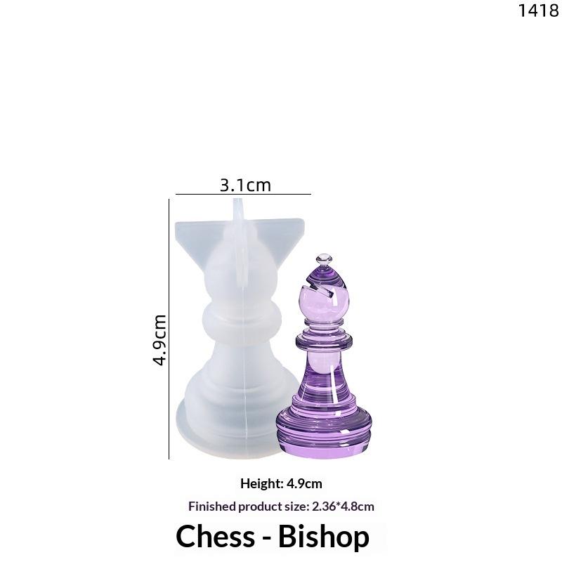 1 Set Diy Drop Glue International Chess Crystal Epoxy Resin Mold 3D Chess Piece Silicone Mould Accessories