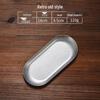 Japanese Retro Stainless Steel Oval Accessory Tray - Creative Gold Dessert and Towel Plate