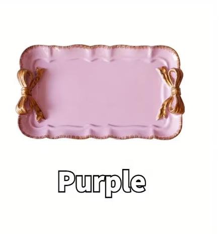 Piece Bow Tray Fruit Dessert Resin Tray Cake Jewelry Storage Tray Party Decoration Tableware Candy Tray Organizer Tools