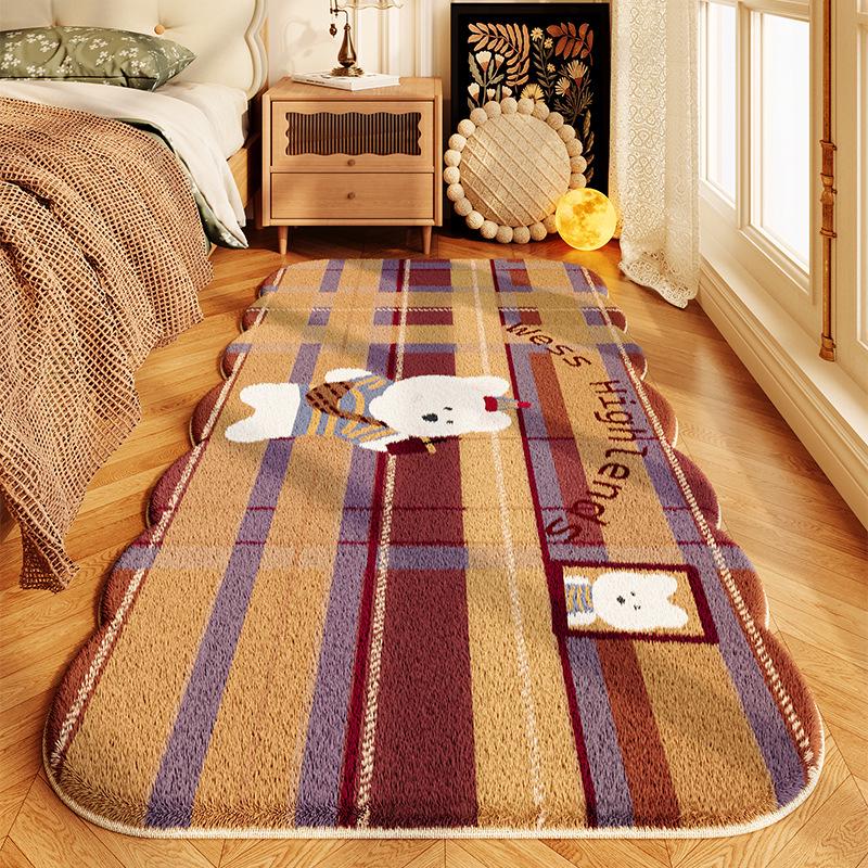 Cartoon Imitation Cashmere Carpet: Stain-Resistant, Cold-Insulating Rug for Bedroom, Living Room, Sofa, or Coffee Table