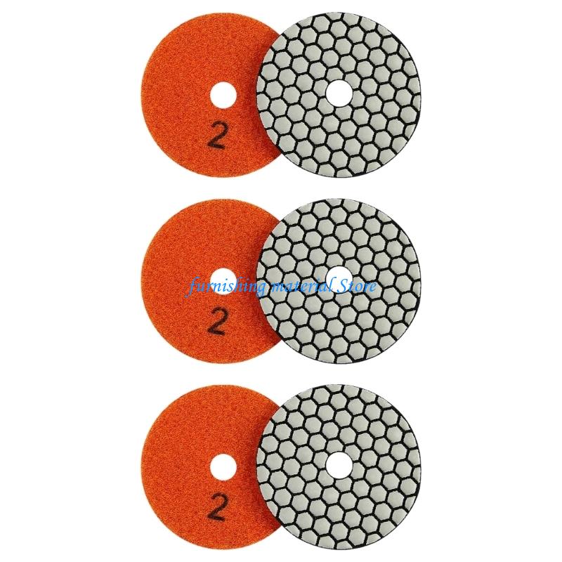 Y5GD 6PCS Multi Grit Diamonds Polishing Pads Resin Bonds Diamonds Polishing Discs For Marble Granites With No Discoloration
